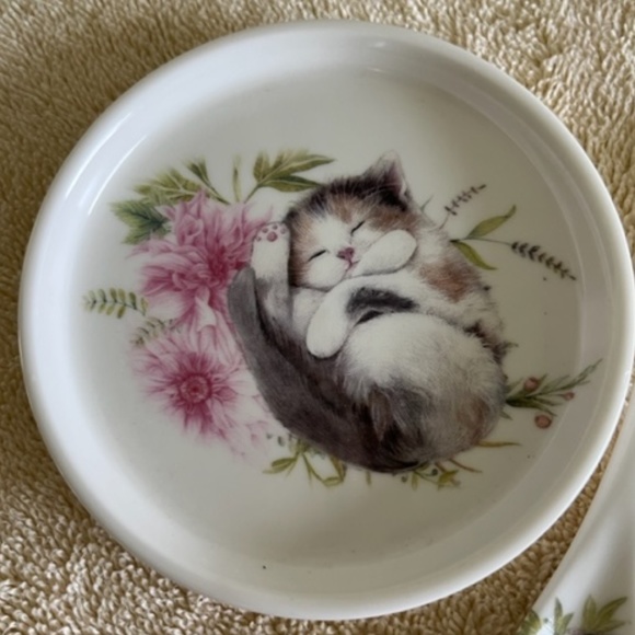 Adorable Kitten/Floral cup and saucer set - Picture 8 of 11